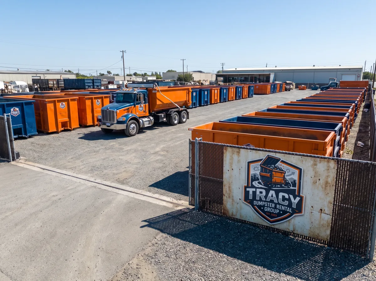 Tracy Dumpster Rental Group roll-off fleet serving Banta, CA